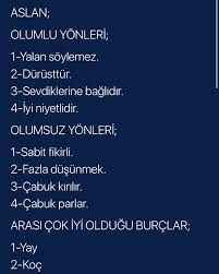 aslan burcu özellikleri nedir